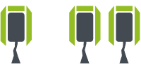 Configuration 2 demi-rangs / 2 rangs
