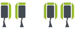 Configuration 2 demi-rangs / 2 rangs